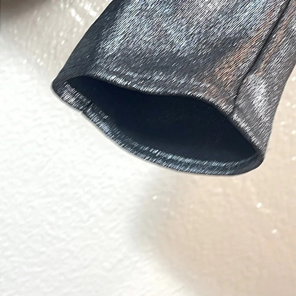 L'Academie The Dore Silver Front Tie Long Sleeve Mini Dress size small - Picture 10 of 16